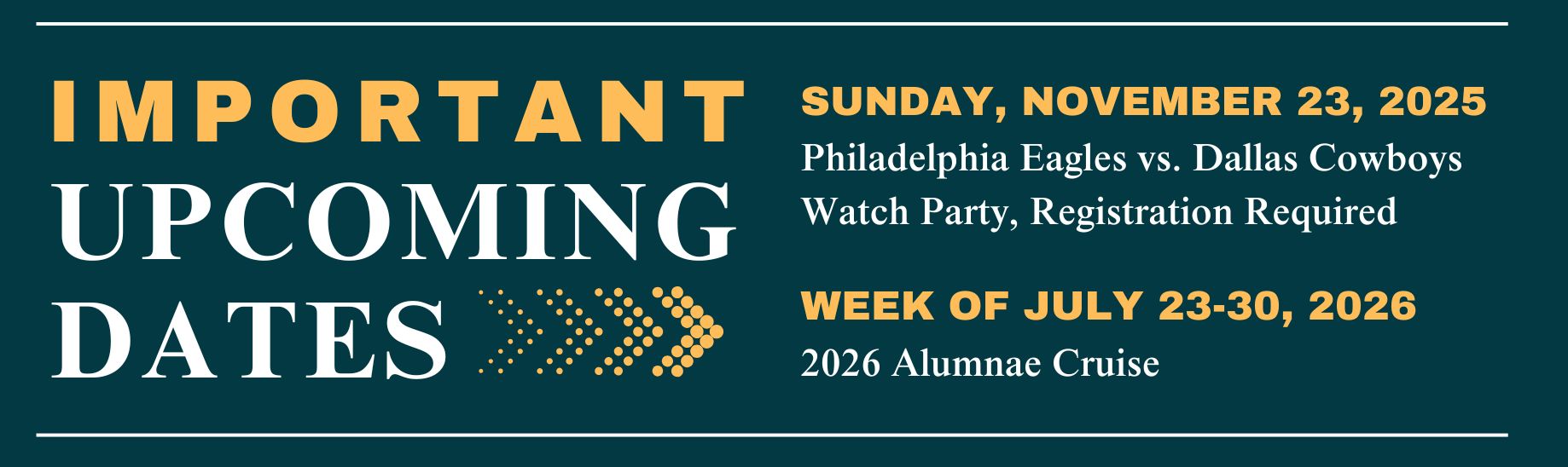 Important dates for AAPHSG