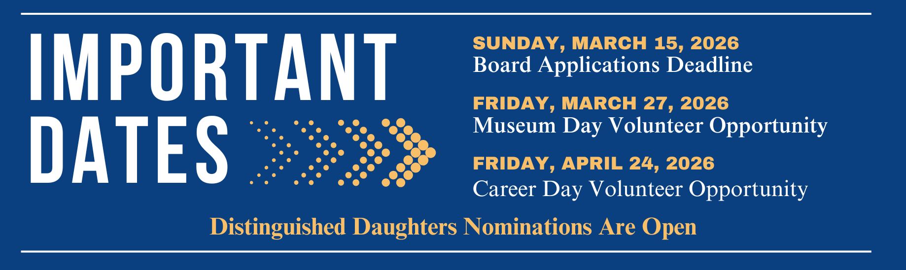 AAPHSG Important Dates